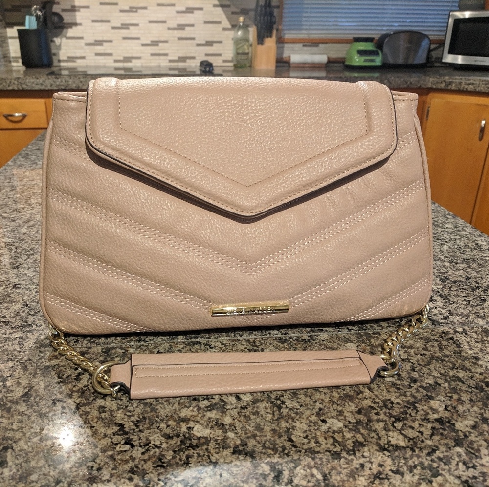 Steve Madden Rose Pink Quilted Purse w/ Gold